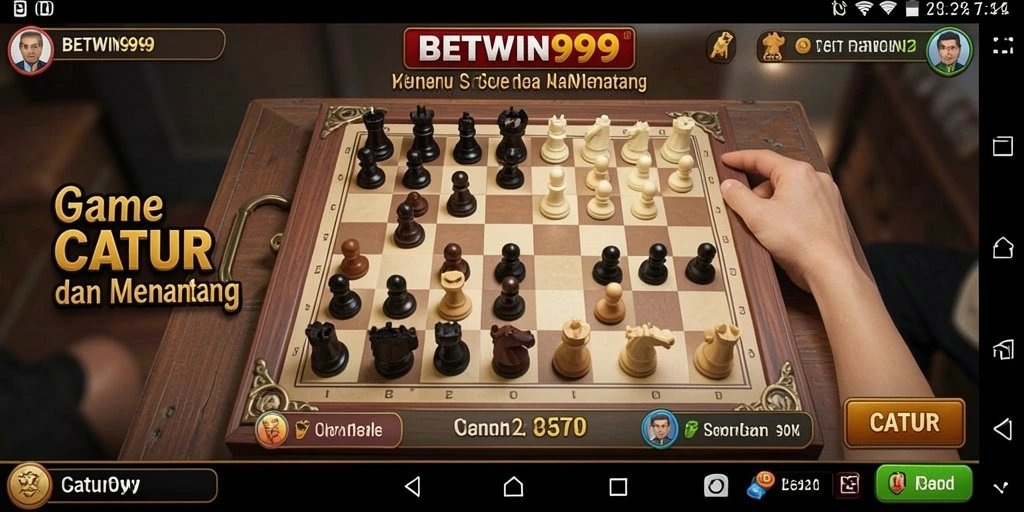 Antarmuka menarik game catur BETWIN999 yang mudah digunakan.