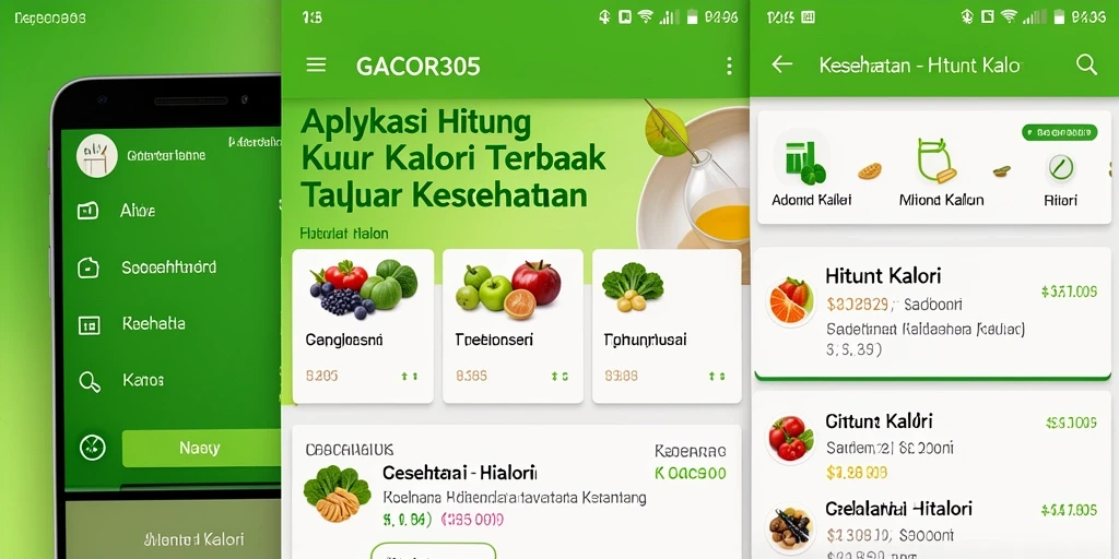 Antarmuka pengguna GACOR305 untuk menghitung kalori dengan mudah.