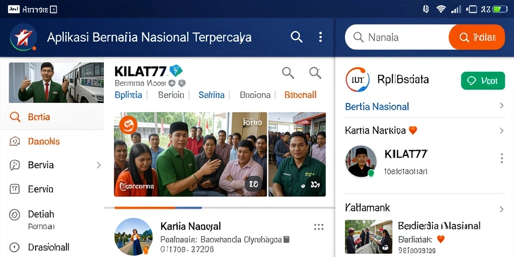 Tampilan antarmuka aplikasi KILAT77 yang modern dan informatif.