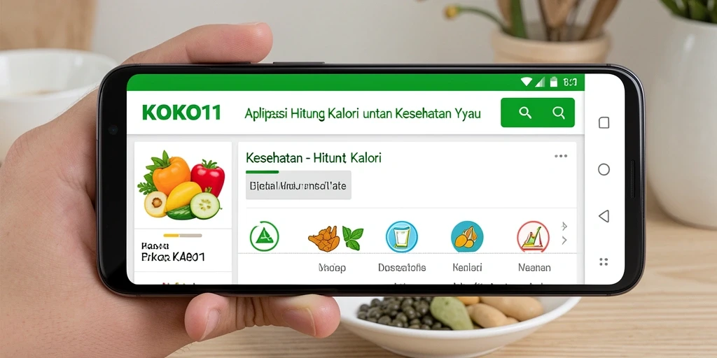 Tampilan antarmuka KOKO11 untuk menghitung kalori dengan mudah.