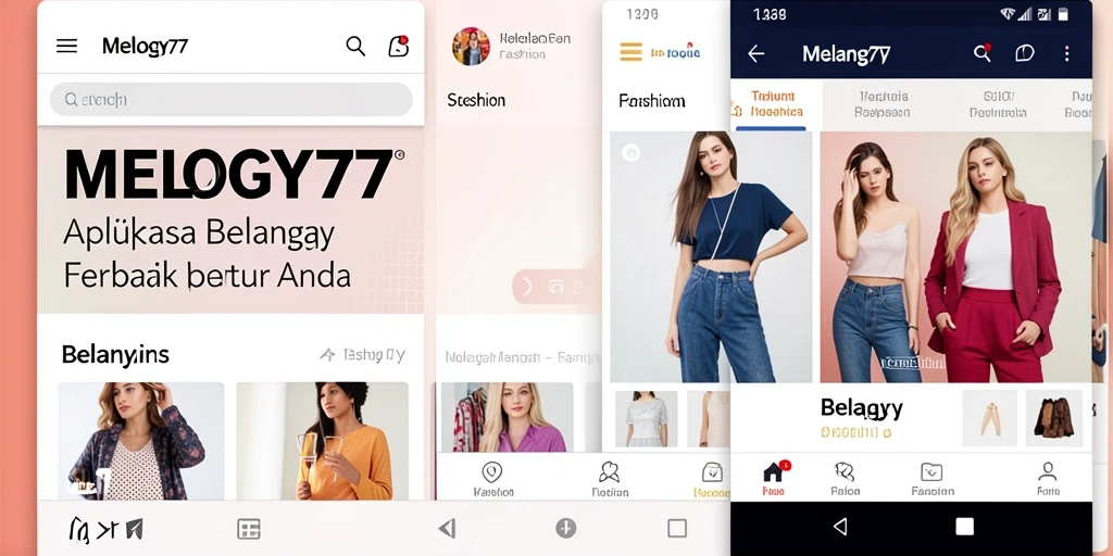 Screenshot utama MELODY77 menampilkan tampilan antarmuka aplikasi Fashion.