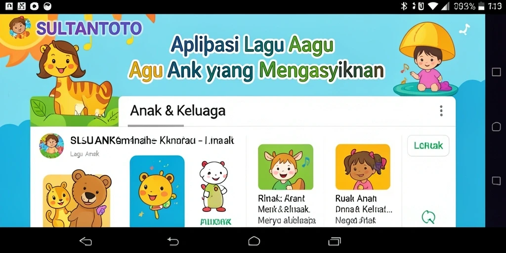 Antarmuka SULTANTOTO dengan beragam pilihan lagu anak.