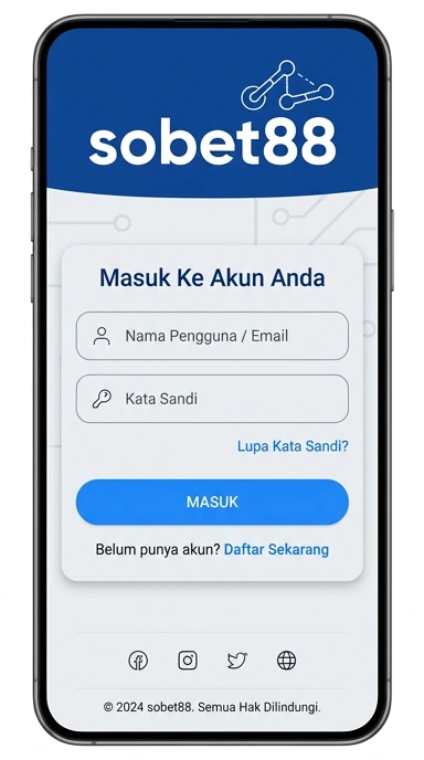 Tampilan halaman login sobet88